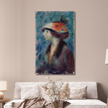 Ragazza Con Cappello Fiorito William James Glackens wjg20 quadro stampato su tela