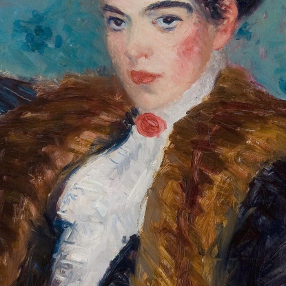 Ragazza Con Pelliccia Di Volpe William James Glackens wjg21 quadro stampato su tela