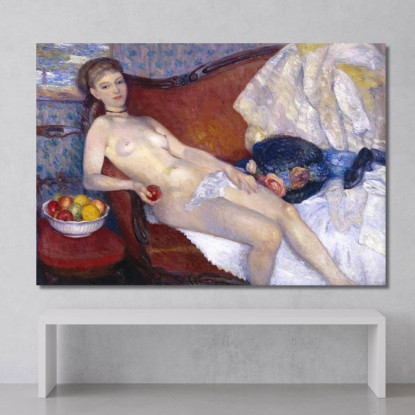 Nudo Con Mela William James Glackens wjg29 quadro stampato su tela
