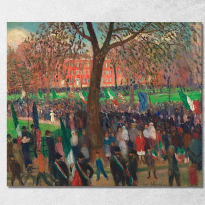 Parata A Washington Square William James Glackens wjg32 quadro stampato su tela