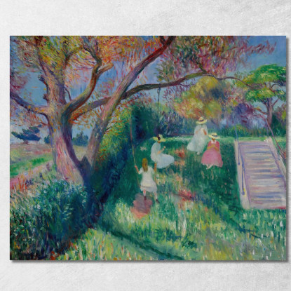 L'Altalena William James Glackens wjg61 quadro stampato su tela