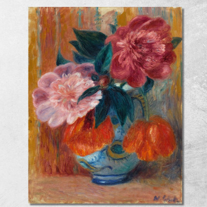 Tulipani E Peonie In Una Brocca William James Glackens wjg63 quadro stampato su tela