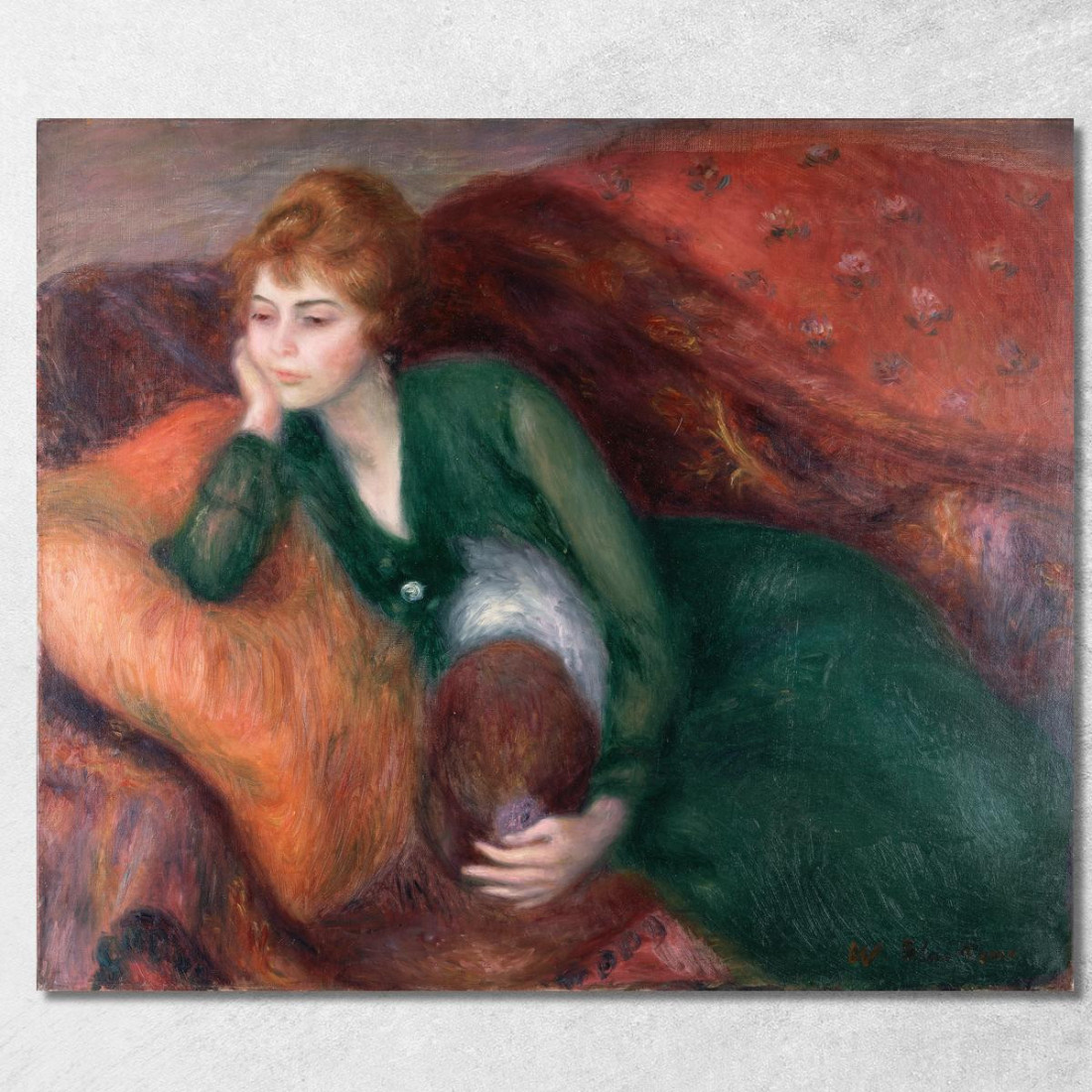 Giovane Donna In Verde William James Glackens wjg68 quadro stampato su tela