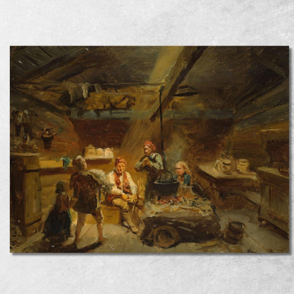 Un Ragazzo Che Porta A Casa Un Agnello Malato Adolph Tidemand atd1 quadro stampato su tela