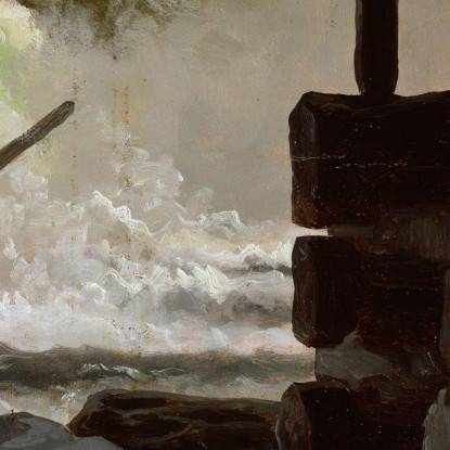 Una Cascata Adolph Tidemand atd5 quadro stampato su tela