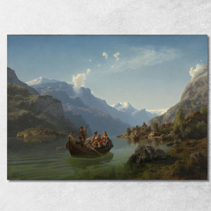 Processione Nuziale Sul Fiordo Di Hardanger Adolph Tidemand atd11 quadro stampato su tela