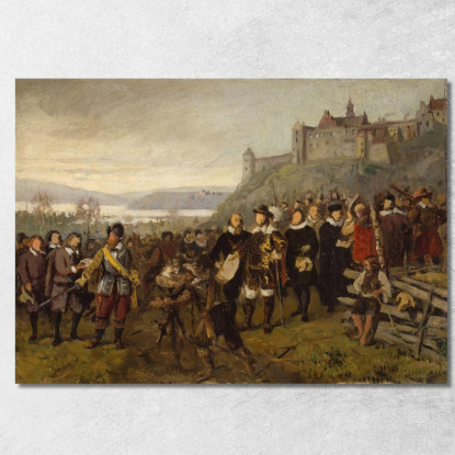 Cristiano Iv Fonda Christiania. Schizzo Adolph Tidemand atd13 quadro stampato su tela