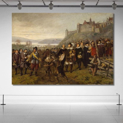 Cristiano Iv Fonda Christiania. Schizzo Adolph Tidemand atd13 quadro stampato su tela