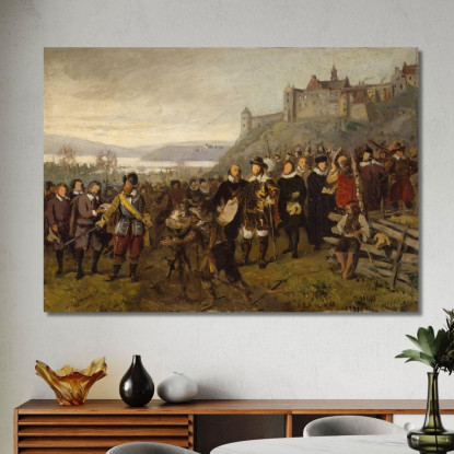 Cristiano Iv Fonda Christiania. Schizzo Adolph Tidemand atd13 quadro stampato su tela