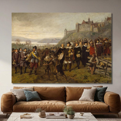 Cristiano Iv Fonda Christiania. Schizzo Adolph Tidemand atd13 quadro stampato su tela