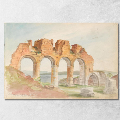 Rovine Della Cattedrale Di Hamar Adolph Tidemand atd15 quadro stampato su tela