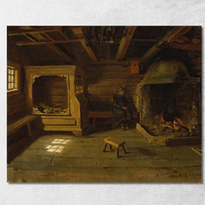Interno Di Una Fattoria Da Skjønne In Numedal Adolph Tidemand atd19 quadro stampato su tela