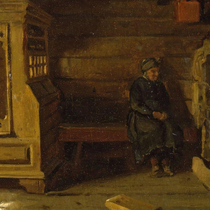 Interno Di Una Fattoria Da Skjønne In Numedal Adolph Tidemand atd19 quadro stampato su tela