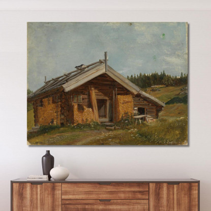 Casale A Bolkesjø Adolph Tidemand atd21 quadro stampato su tela