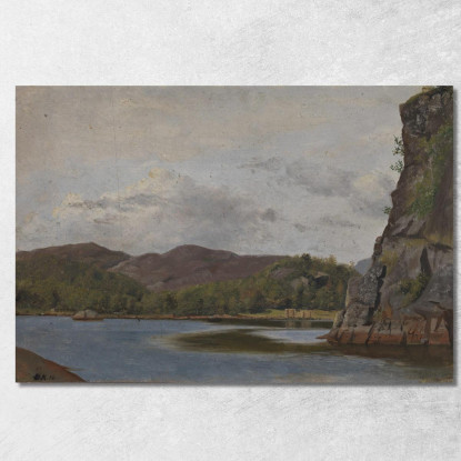 Dalla Costa Vicino A Mandal Adolph Tidemand atd27 quadro stampato su tela