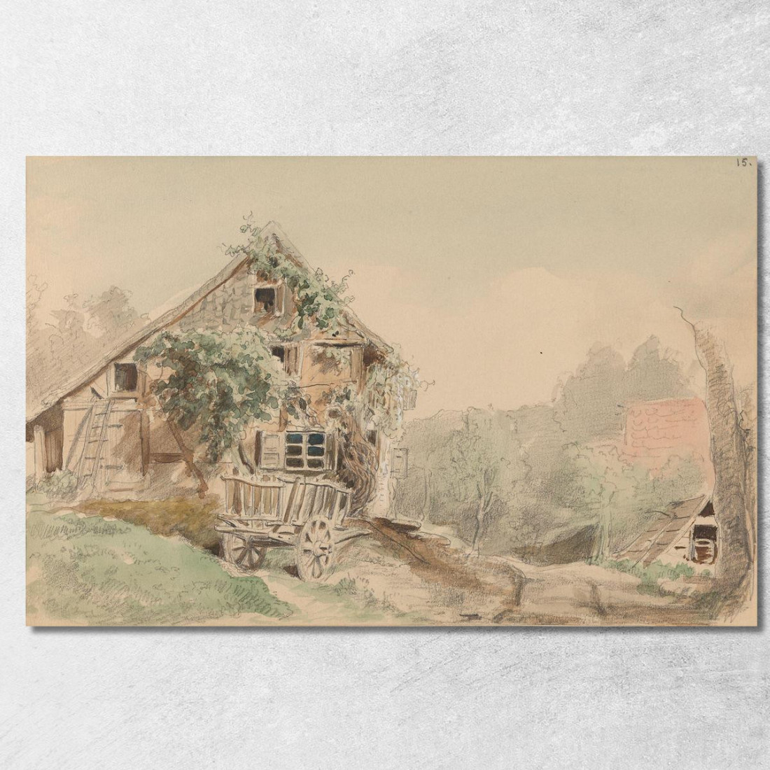 Casa Lungo La Strada Adolph Tidemand atd33 quadro stampato su tela