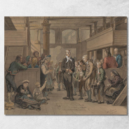 Catechizzazione Adolph Tidemand atd36 quadro stampato su tela