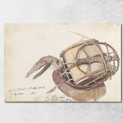 Kløvmeis Med Holk Adolph Tidemand atd38 quadro stampato su tela