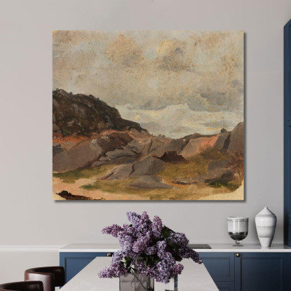 Studio Di Paesaggio Adolph Tidemand atd40 quadro stampato su tela