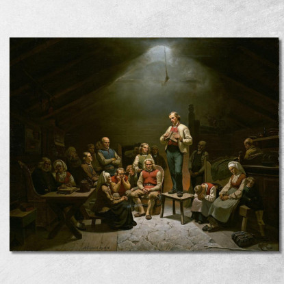 Devozione Della Chiesa Bassa Adolph Tidemand atd41 quadro stampato su tela