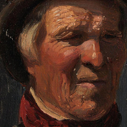 Uomo Con Cappello Adolph Tidemand atd42 quadro stampato su tela