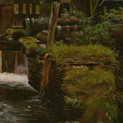 Ruscello Del Mulino Adolph Tidemand atd43 quadro stampato su tela