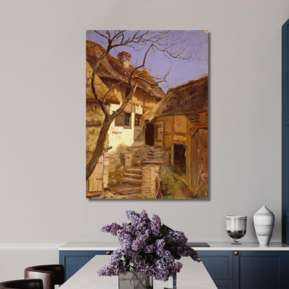 Vecchia Fattoria Tedesca Adolph Tidemand atd46 quadro stampato su tela