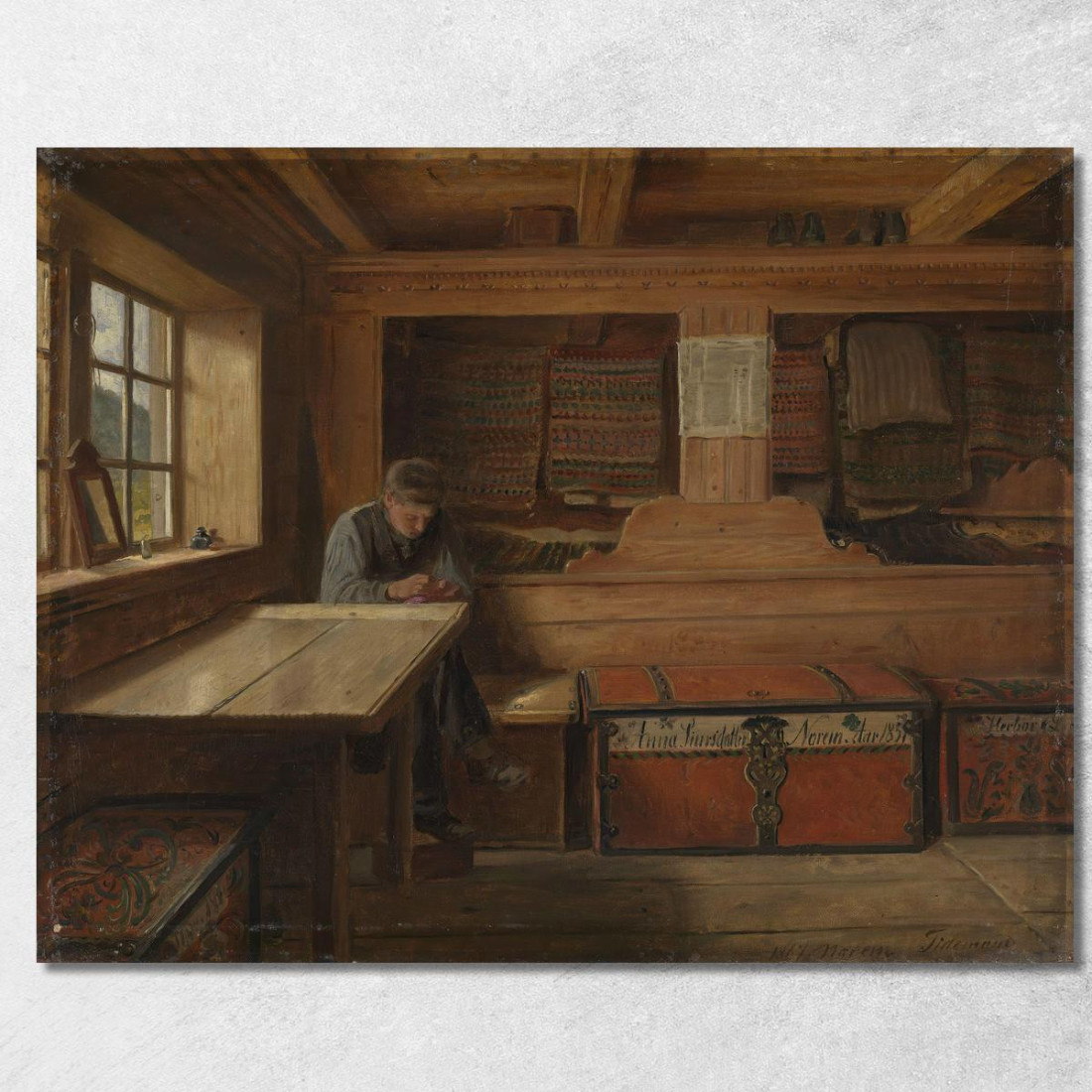 Vecchio Magazzino A Vikøy Adolph Tidemand atd48 quadro stampato su tela