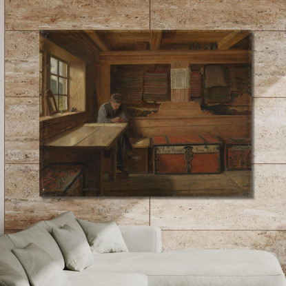 Vecchio Magazzino A Vikøy Adolph Tidemand atd48 quadro stampato su tela