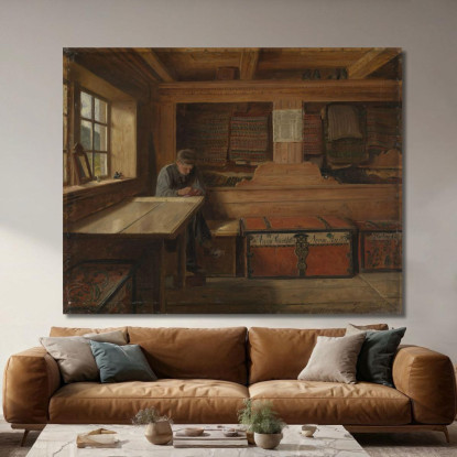 Vecchio Magazzino A Vikøy Adolph Tidemand atd48 quadro stampato su tela