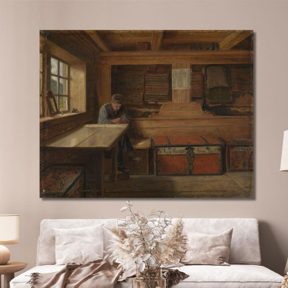 Vecchio Magazzino A Vikøy Adolph Tidemand atd48 quadro stampato su tela