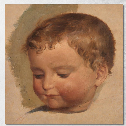Ritratto Di Un Bambino Adolph Tidemand atd50 quadro stampato su tela