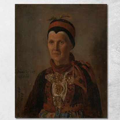 Ritratto Di Anna Gulsvig Adolph Tidemand atd54 quadro stampato su tela