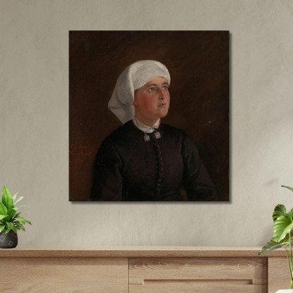 Ritratto Di Elseberg Herrestvedt Adolph Tidemand atd55 quadro stampato su tela