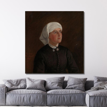Ritratto Di Elseberg Herrestvedt Adolph Tidemand atd55 quadro stampato su tela