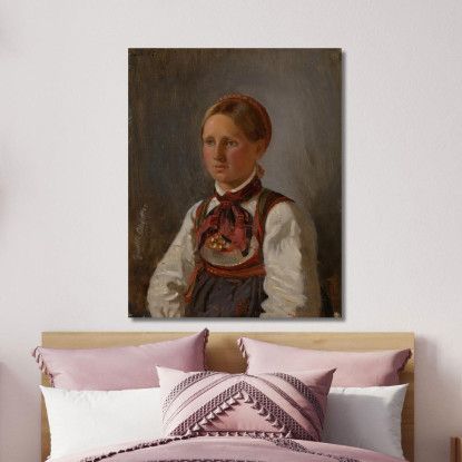 Ritratto Di Gunild Olsdatter Di Tinn Adolph Tidemand atd57 quadro stampato su tela