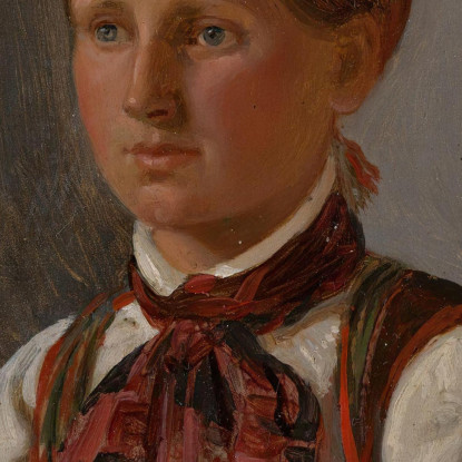 Ritratto Di Gunild Olsdatter Di Tinn Adolph Tidemand atd57 quadro stampato su tela