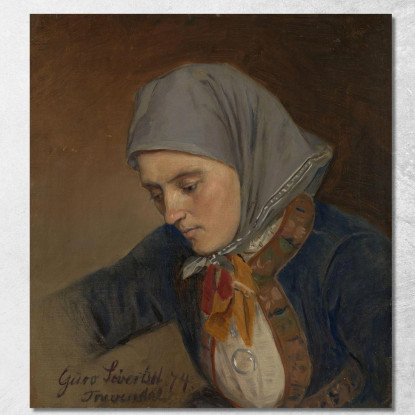 Ritratto Di Guro Sivertsdatter Travendal Adolph Tidemand atd58 quadro stampato su tela