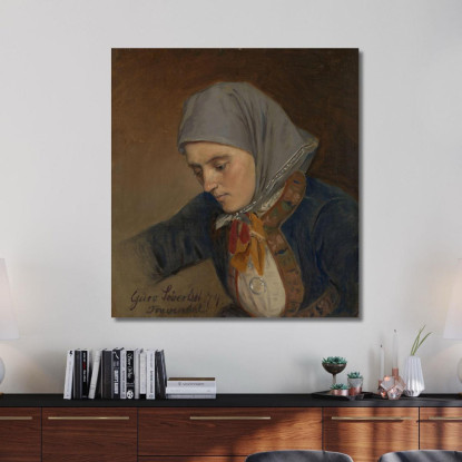 Ritratto Di Guro Sivertsdatter Travendal Adolph Tidemand atd58 quadro stampato su tela