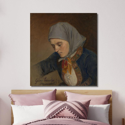Ritratto Di Guro Sivertsdatter Travendal Adolph Tidemand atd58 quadro stampato su tela
