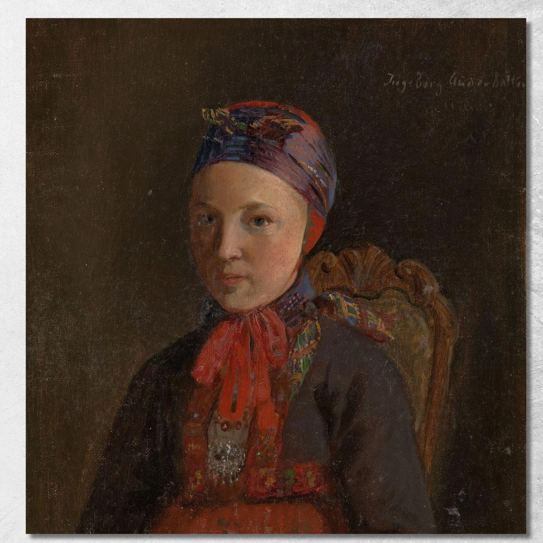 Ritratto Di Ingeborg Anderdatter Gulsvig Adolph Tidemand atd59 quadro stampato su tela