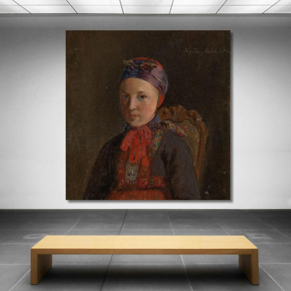 Ritratto Di Ingeborg Anderdatter Gulsvig Adolph Tidemand atd59 quadro stampato su tela