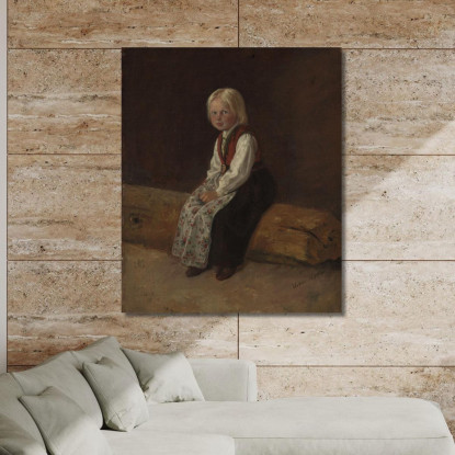 Ritratto Di Sella Larsdatter Vikør Adolph Tidemand atd63 quadro stampato su tela