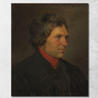 Ritratto Del Contadino Torstein Ringheim Di Voss Adolph Tidemand atd66 quadro stampato su tela