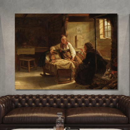 La Chiromante Adolph Tidemand atd82 quadro stampato su tela