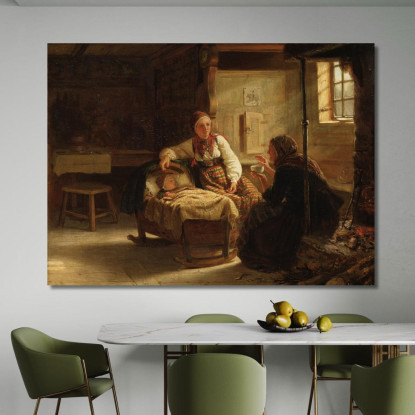 La Chiromante Adolph Tidemand atd82 quadro stampato su tela