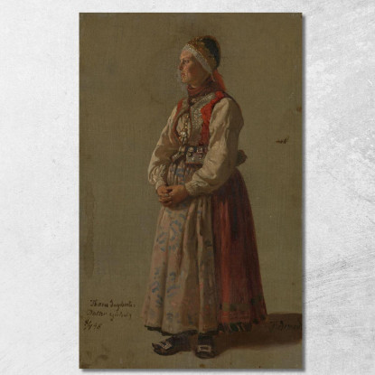 Thora Ingebretsdatter Gulsvig Adolph Tidemand atd86 quadro stampato su tela