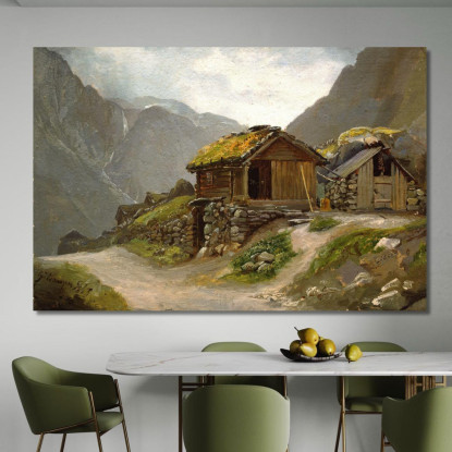 Vista Da Gudvangen Adolph Tidemand atd88 quadro stampato su tela