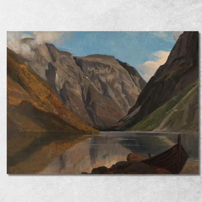 Veduta Di Gudvangen Adolph Tidemand atd89 quadro stampato su tela