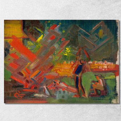 Accanto Al Falò Arnold Peter Weisz-Kubínčan apw7 quadro stampato su tela
